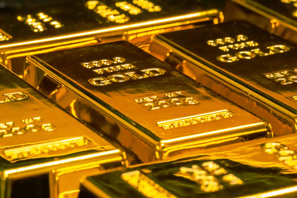 A layer of gold bars