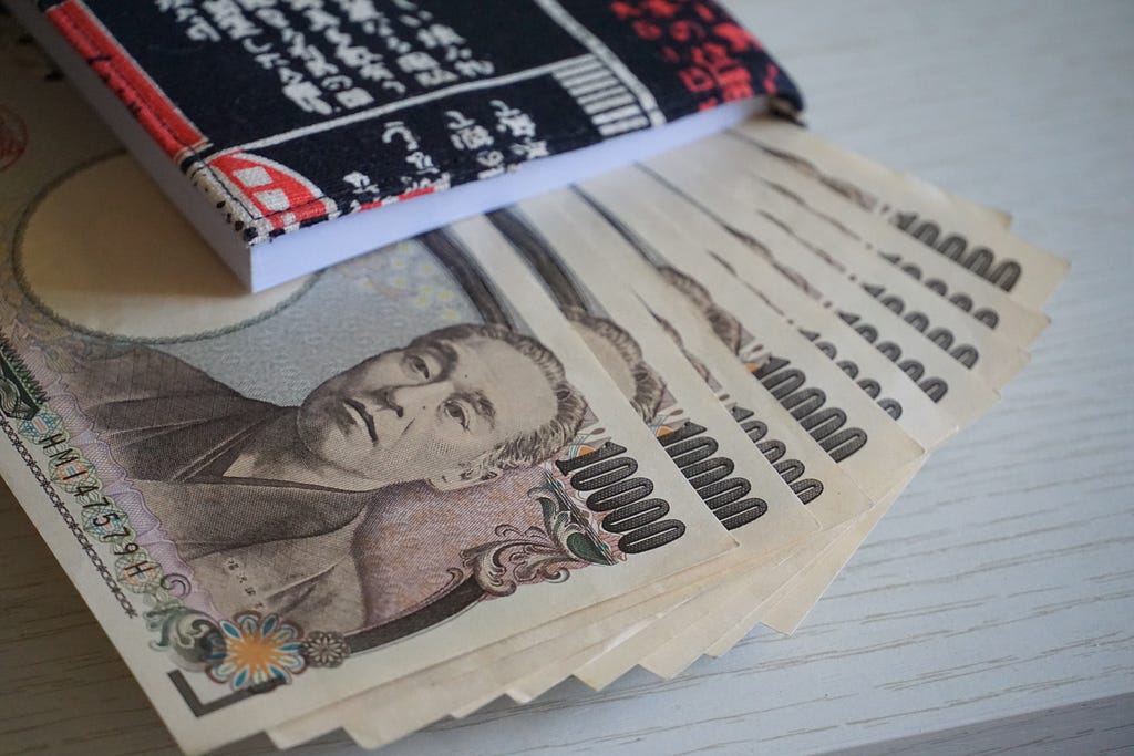 a photo of Japanese yen bills
