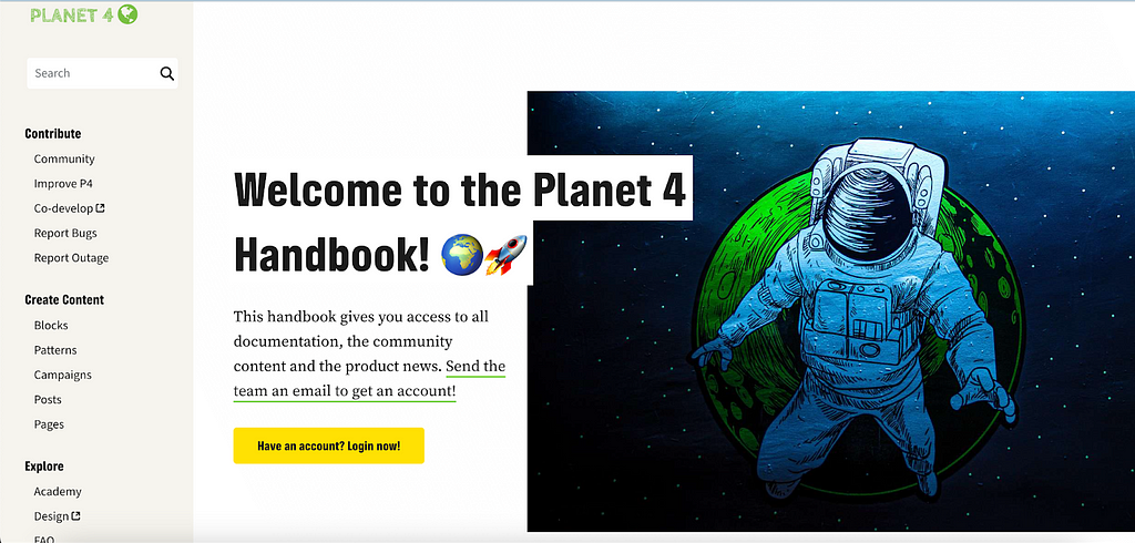 The homepage of our revamped handbook
