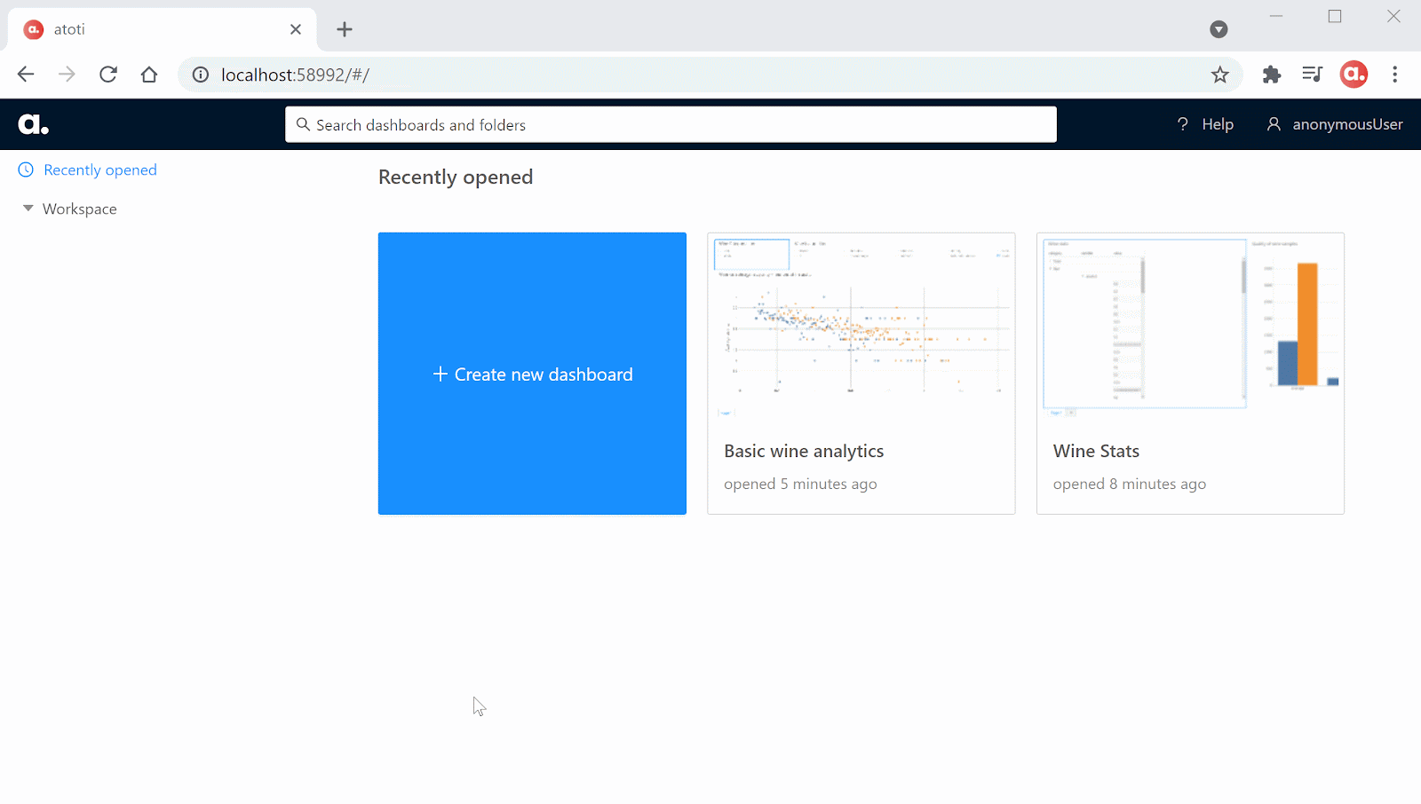 Classifying dashboards with folders