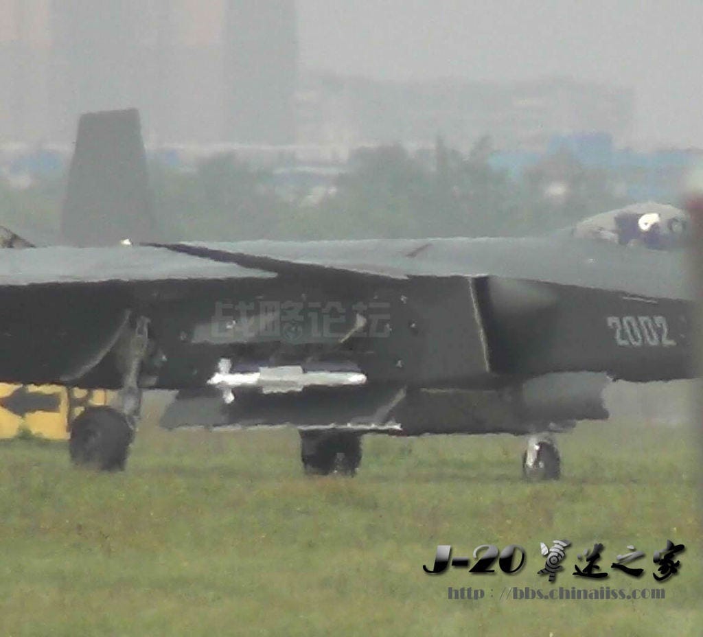 PL-10 appears to be the only SRAAM that is compatible with the J-20s side weapons bays