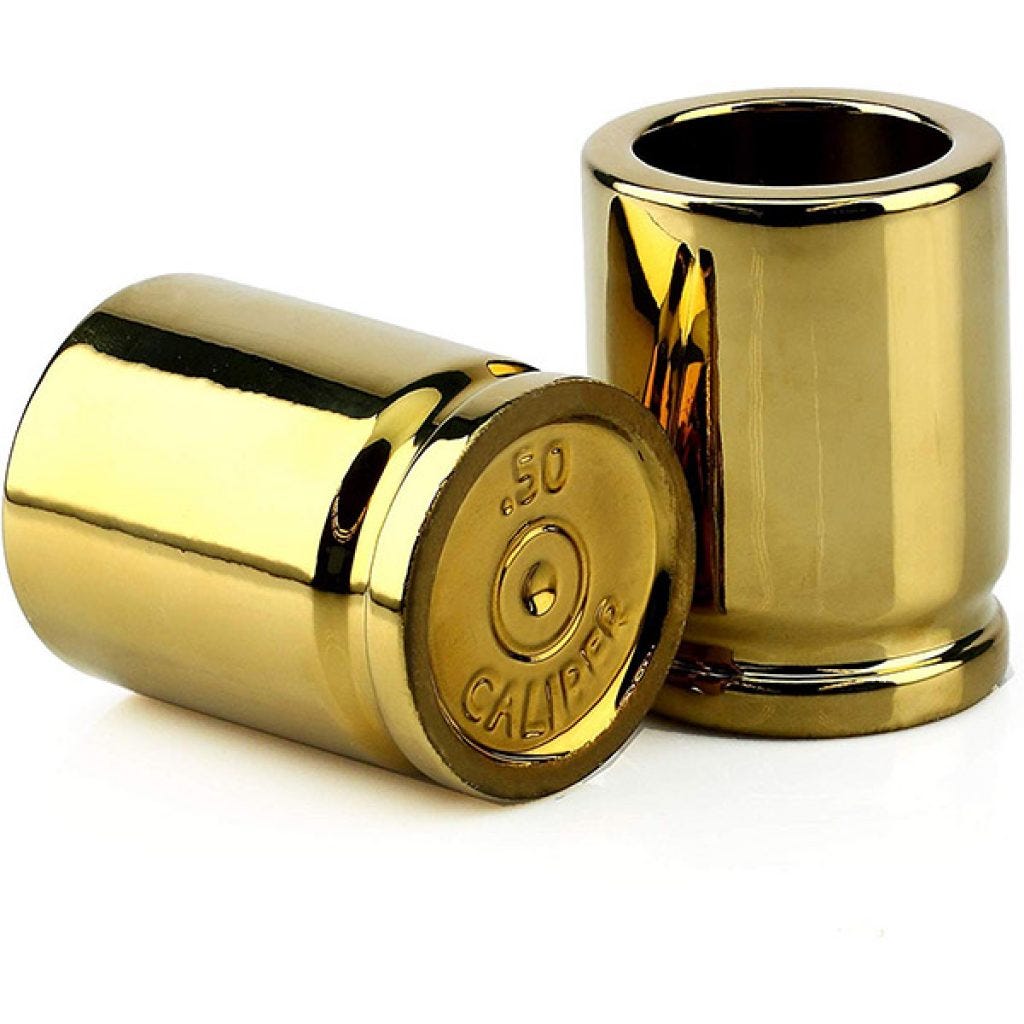 bullet casing shot glasses