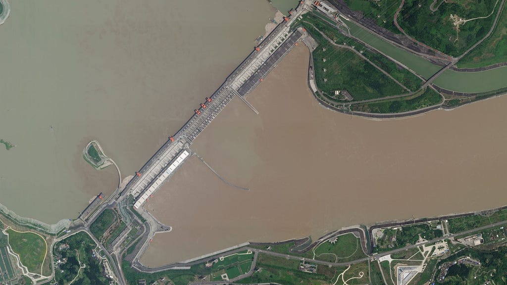 satellite imagery of the Three Gorges Dam