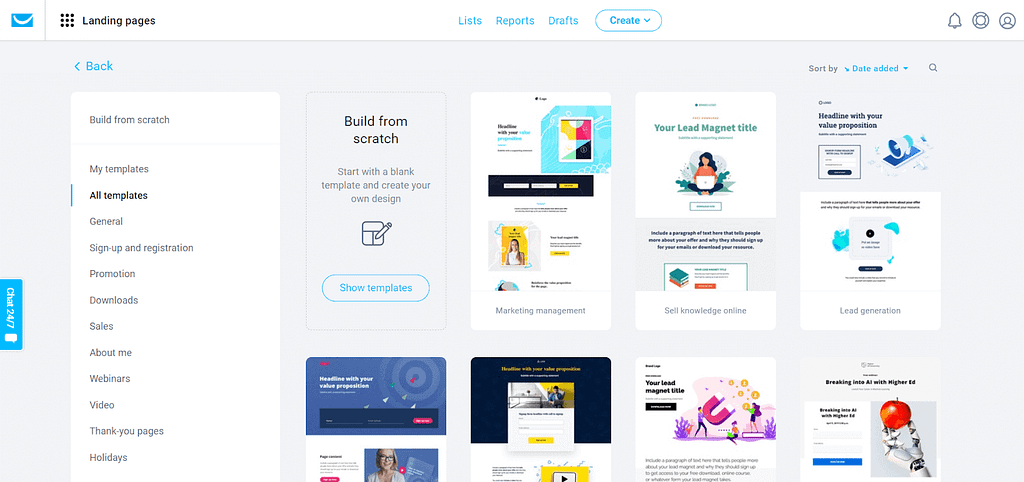 GetResponse Landing page