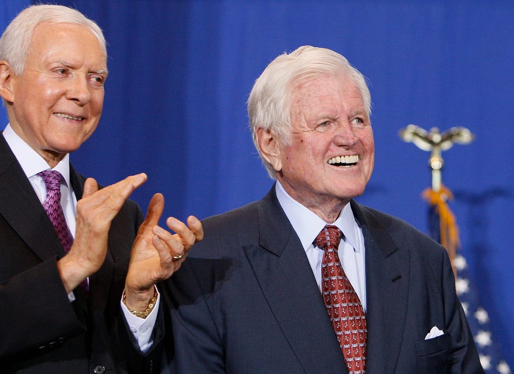 Republican Sen. Orrin Hatch of Utah and Democratic Sen. Ted Kennedy of Massachusetts, who died in 2009, had a close friendship across party lines.