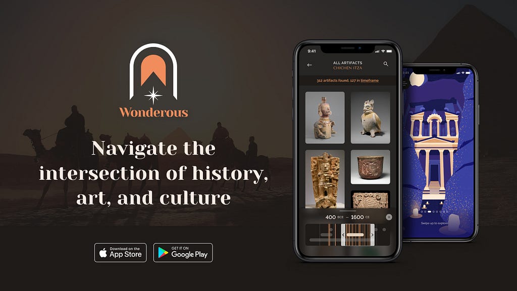 Navigate to the intersection of history, art, and culture. The Wonderous app has been designed to support various accessibility aids.