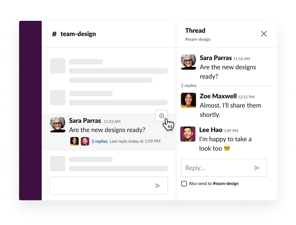 How to create a Slack thread