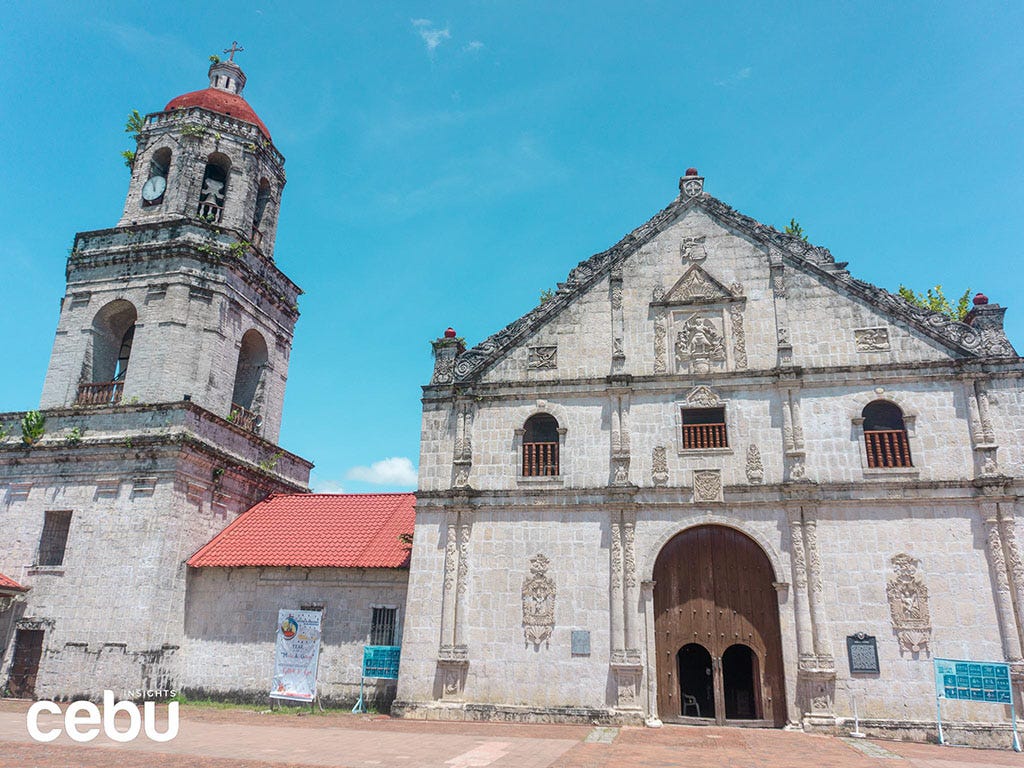 Wide shot of the facade of the Argao Church