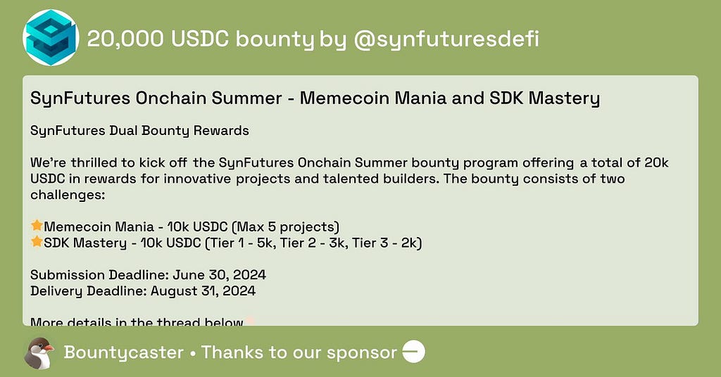 SynFutures 20,000 USDC bounty