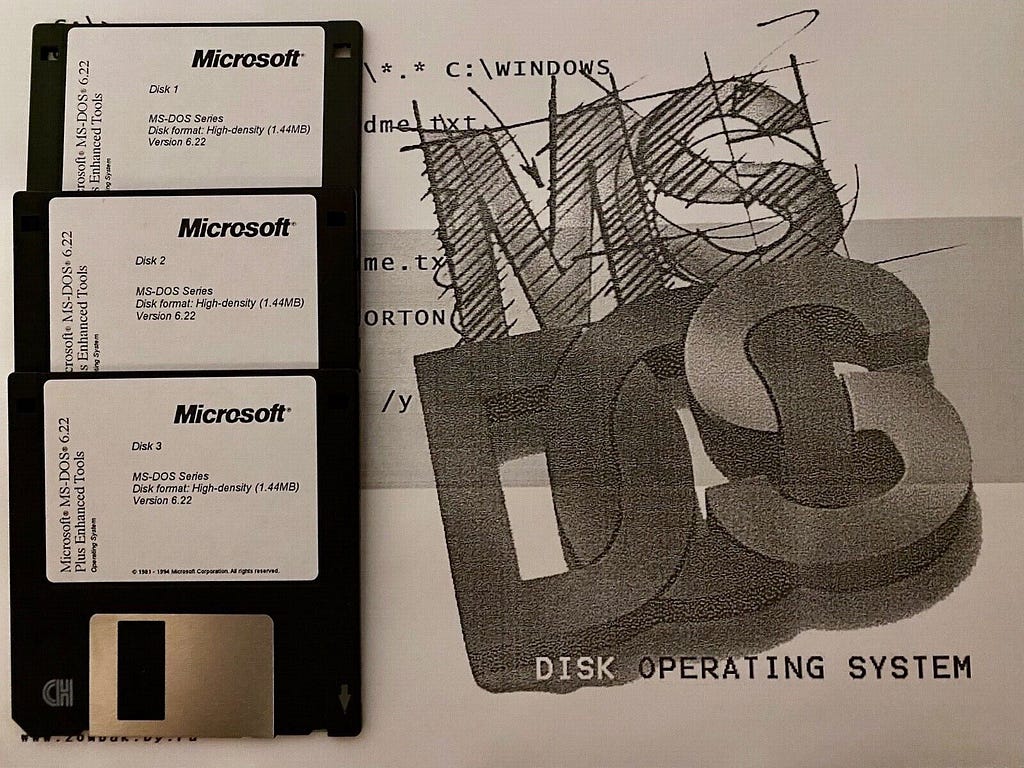 Install disks and manual for MS-DOS