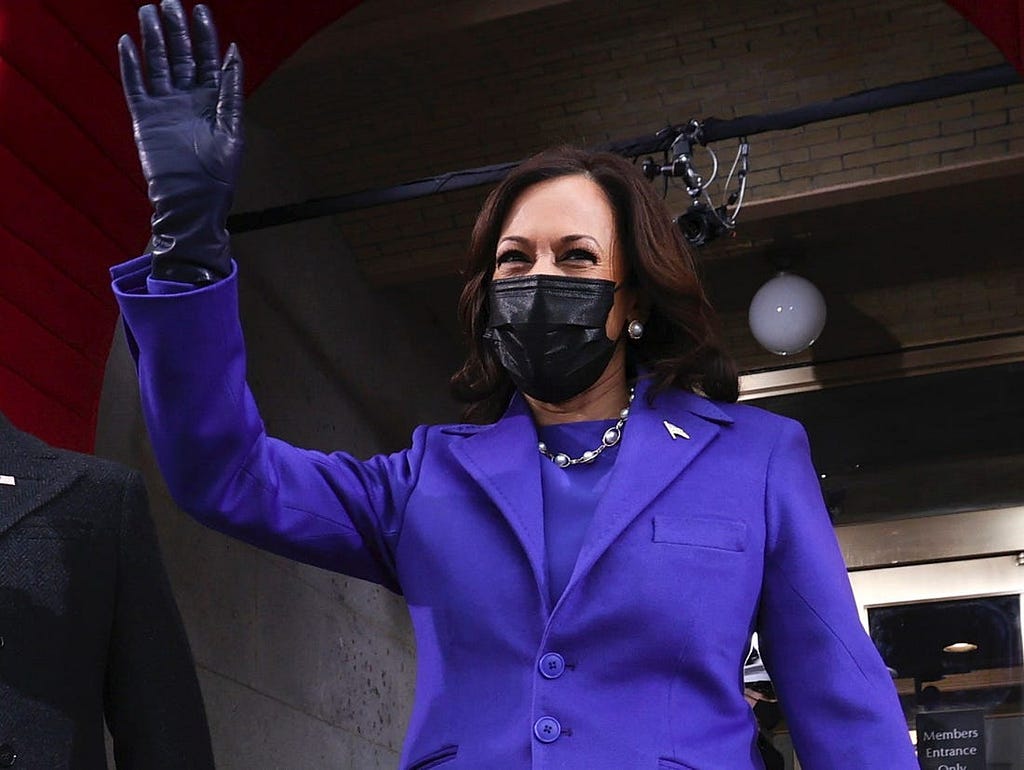 Kamala Harris’ purple outfit may be a nod to Shirley Chisholm.