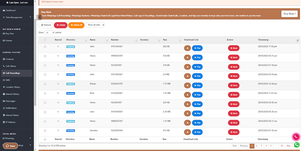 Hidden call recording feature — ONEMONITAR