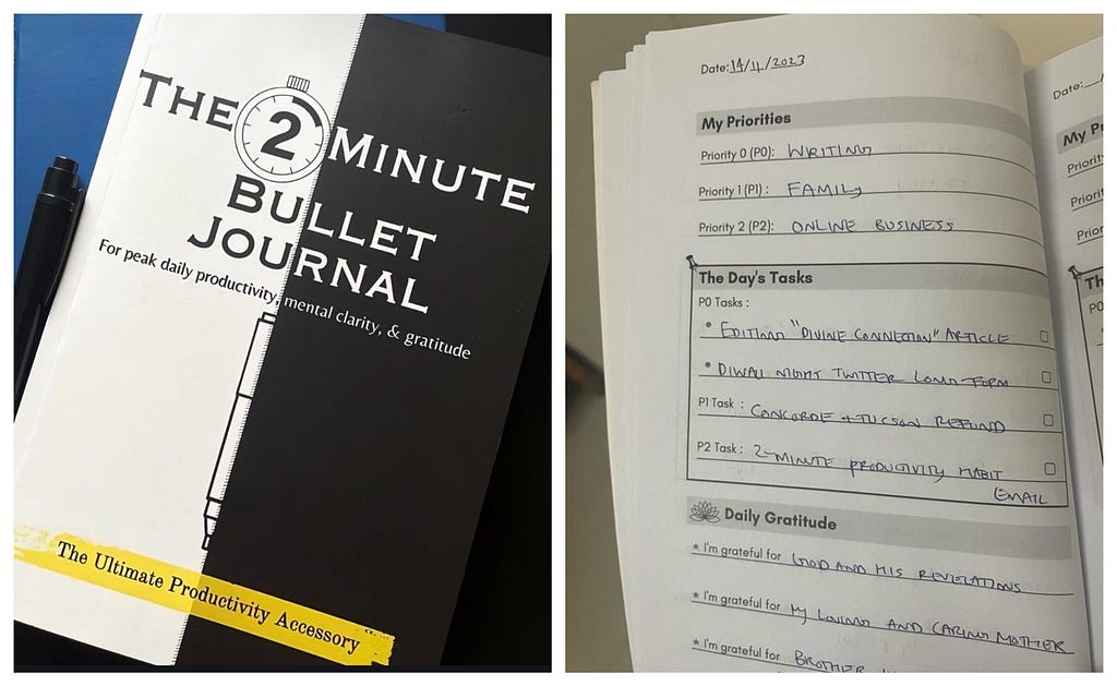 Photos of the 2-Minute Bullet Journal
