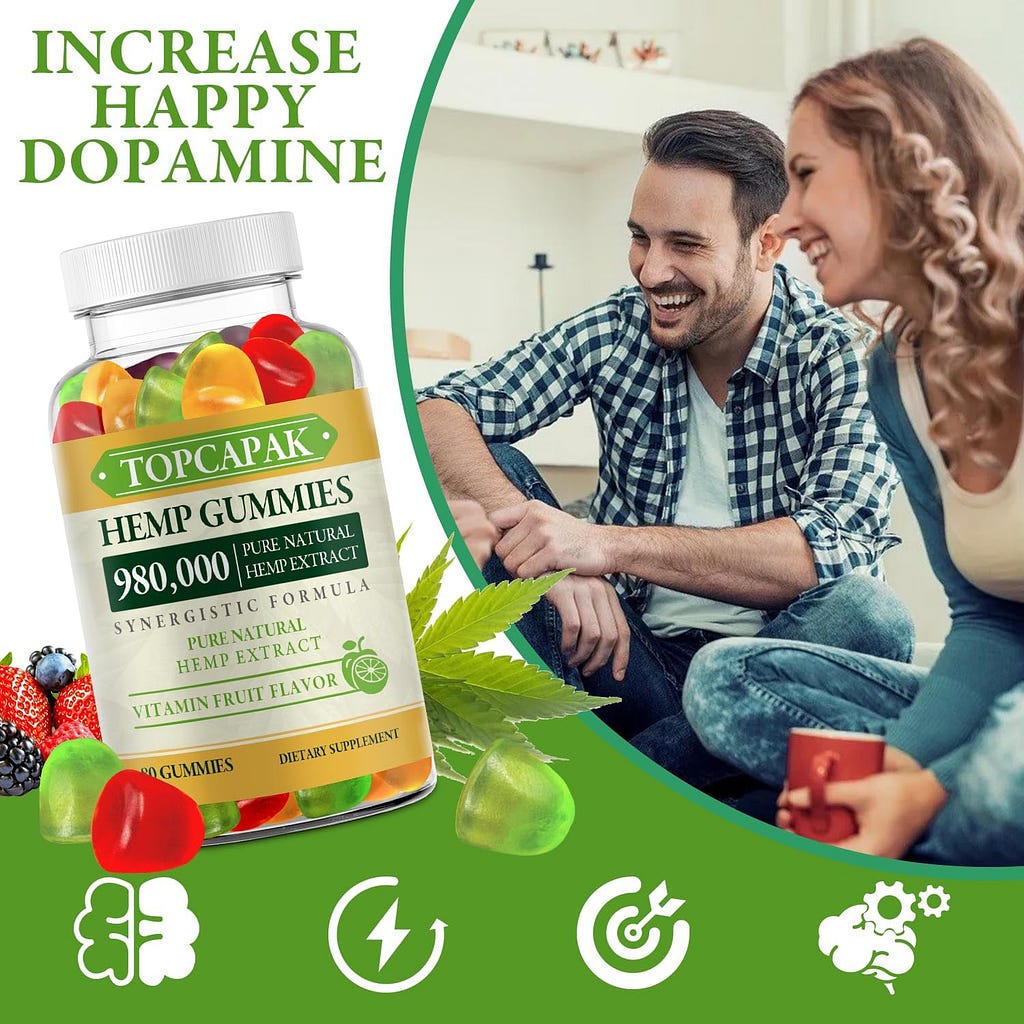 Hemp Gummies Organic Hemp Oil Extract Edible Gummy High Potency Advanced Extra Strength Supplement for Adults - Low Sugar Made in USA