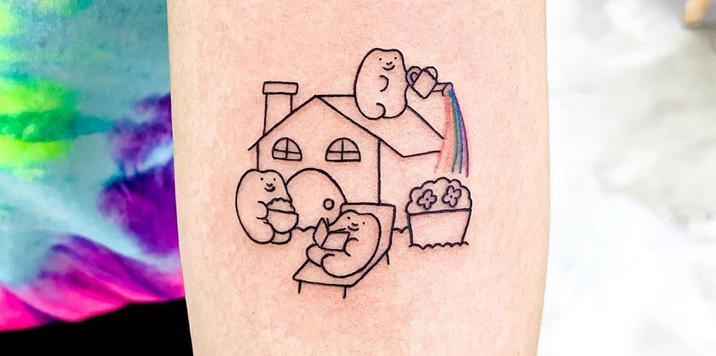 Gen Z preferences directly translate into tattoo styles. Tattoos reflect cultural Zeitgeist. Playful, serendipitous, adorkable tattoo from @goodmorningtown | Seoul, South Korea | 350K Instagram followers