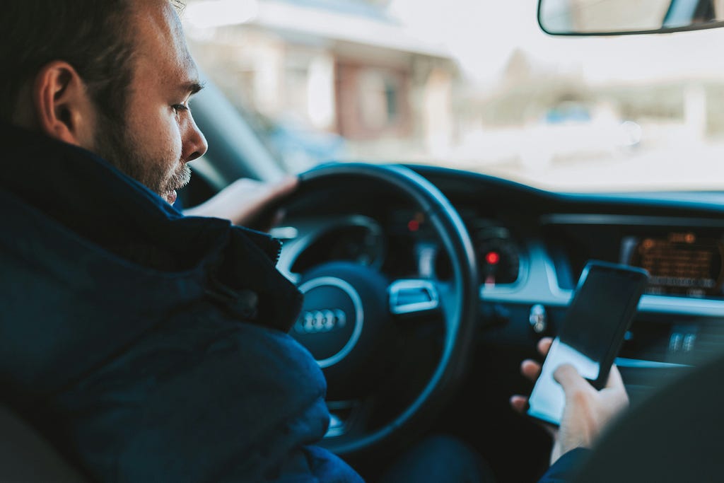 Doordash driver opens his mileage tracker app