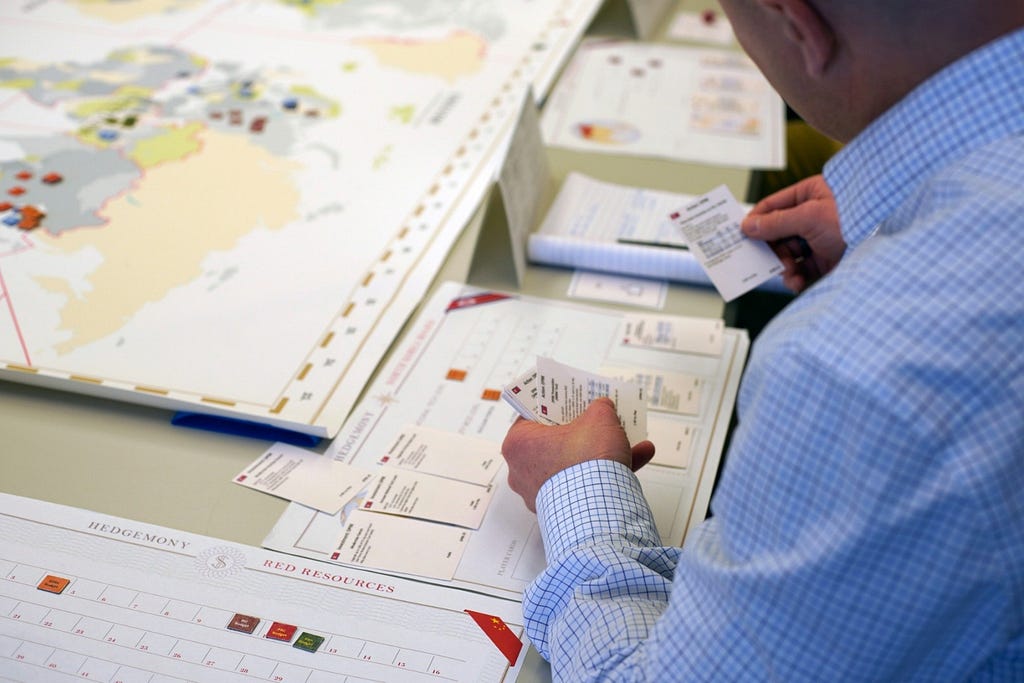 A person playing Hedgemony. Photo by Evan Banks/RAND Corporation