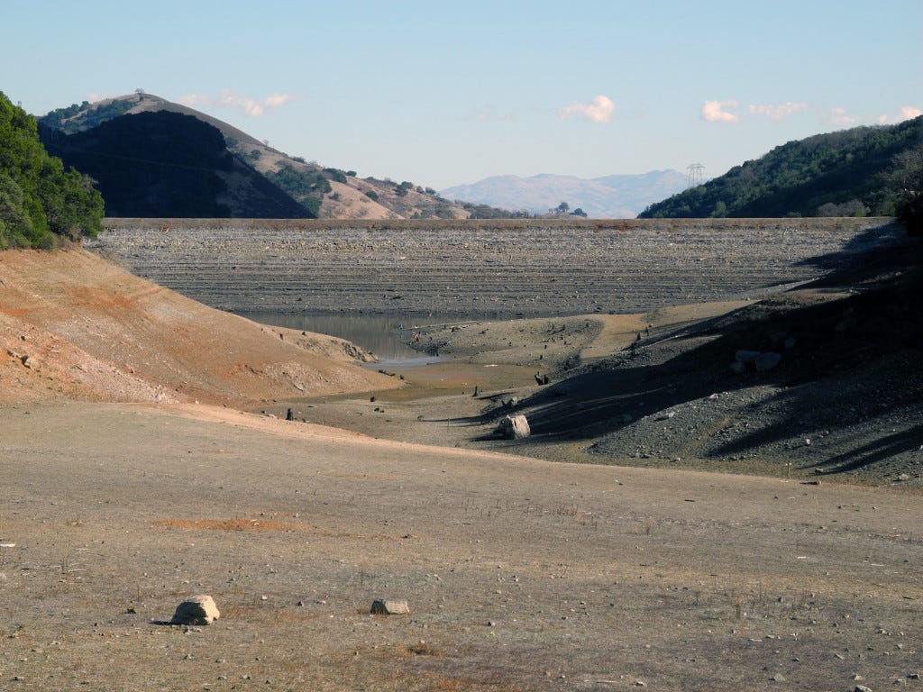 The Uvas Reservoir in Santa Clara, CA. Image via Creative Commons