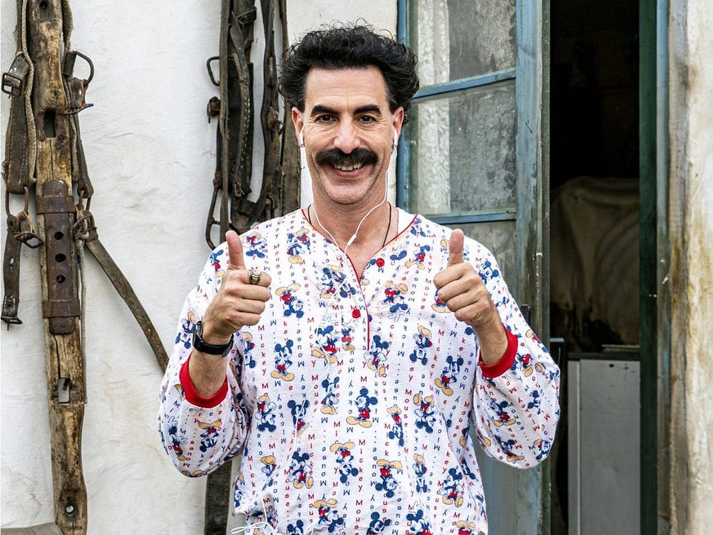 Sasha Baron Cohen in “Borat Subsequent Moviefilm.”