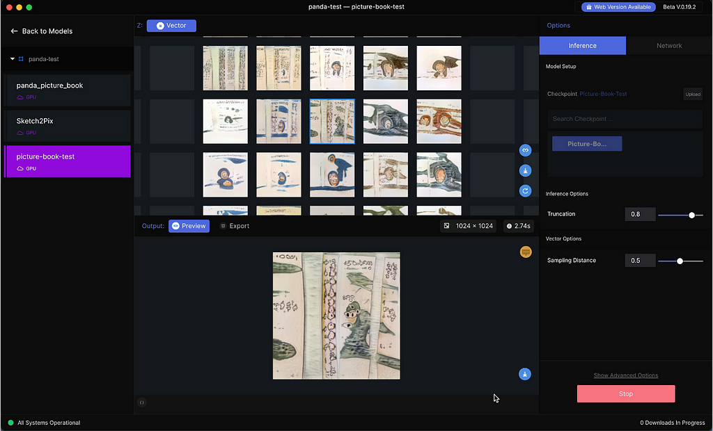 Runway ML model with the picture book datasets