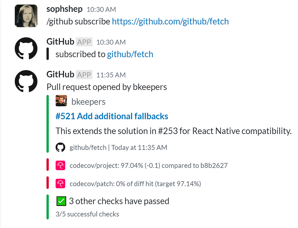 Using Github on Slack