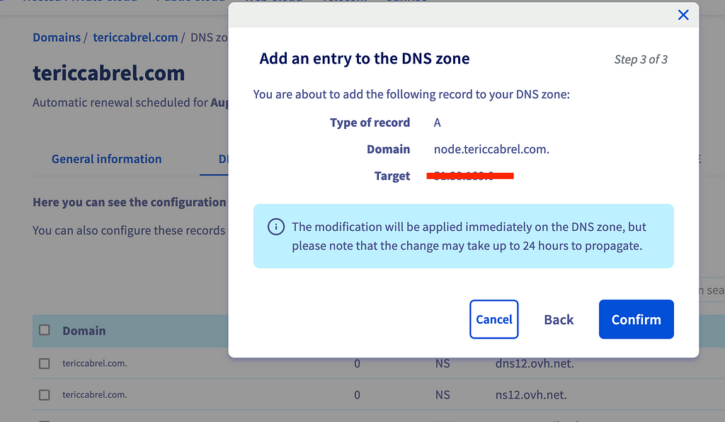 Create a subdomain for our Web application