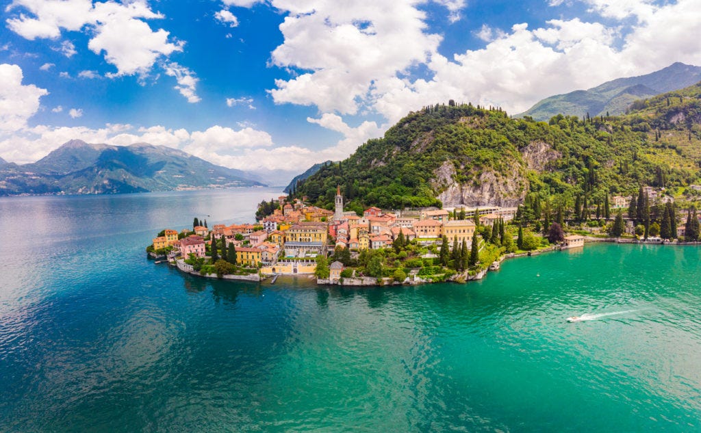 Varenna - famous old Italy town on bank of Como lake