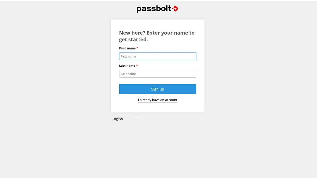 User self-registration page passbolt