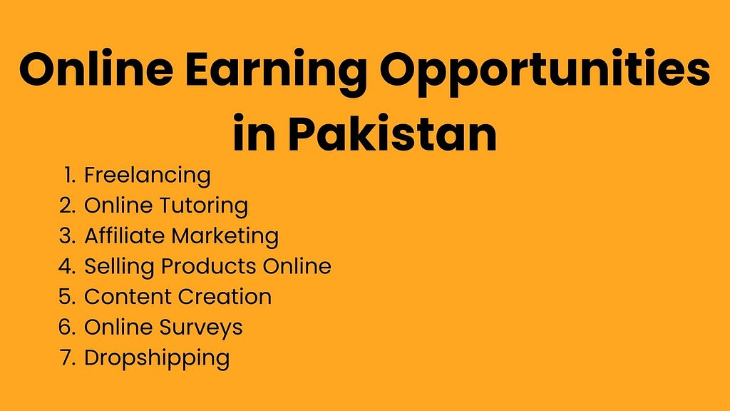 Online Earning Opportunities in Pakistan