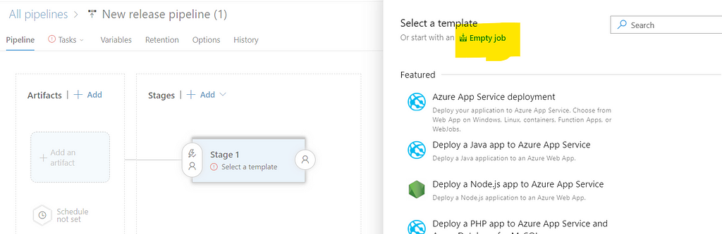 Release pipeline template