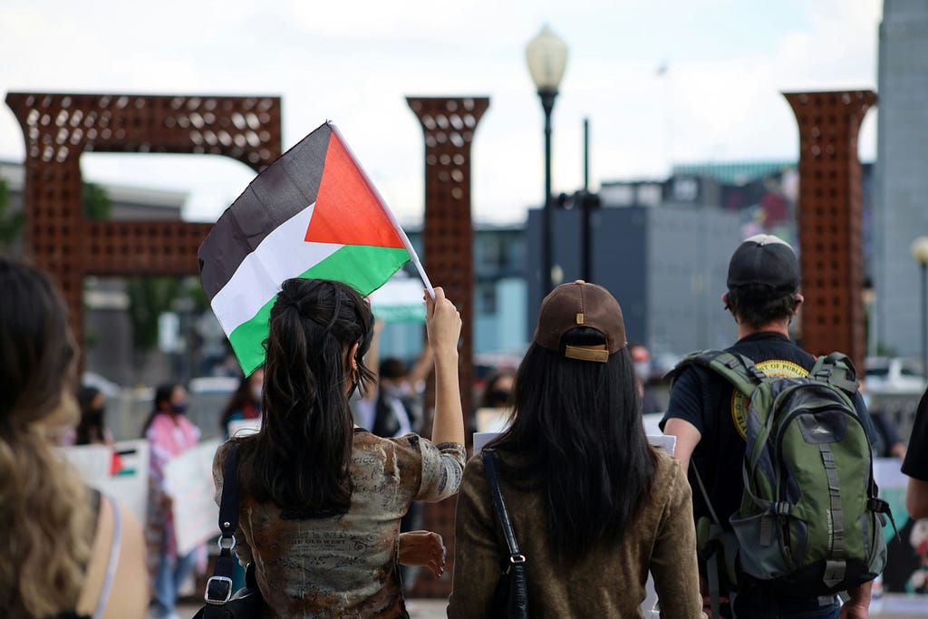 A group of young pro-palestine protestors