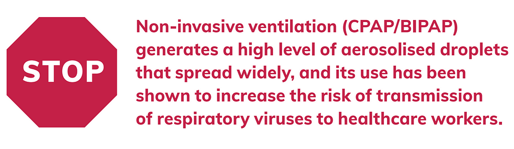 NSW Health warning on use of non-invasive ventilation devices