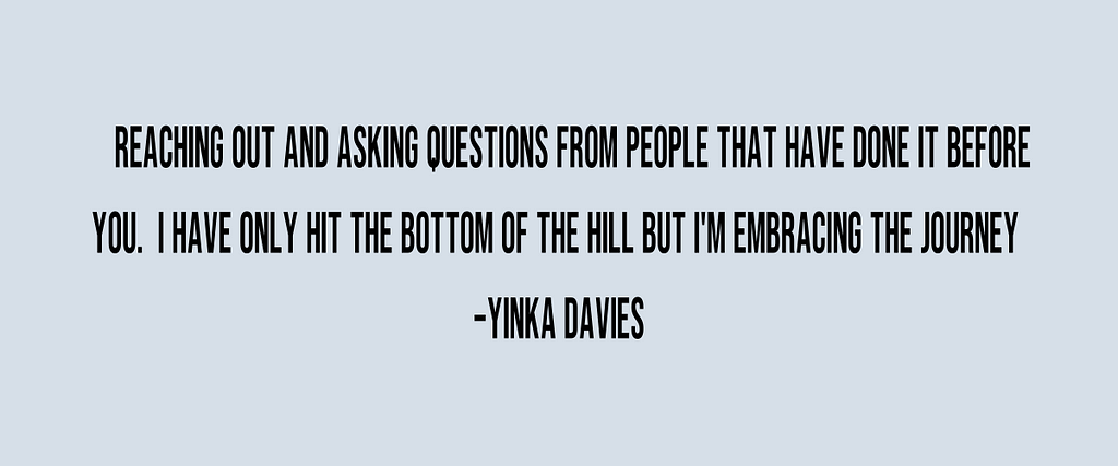 quote from Yinka Davies