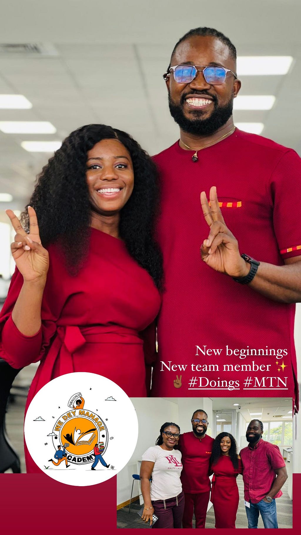 Emmanuel Agbeko Gamor senior manager, MTN Ghana and Gloria Faizah Sakara digital coordinator MTN Ghana Digital Division, Independence Avenue Accra, Ghana