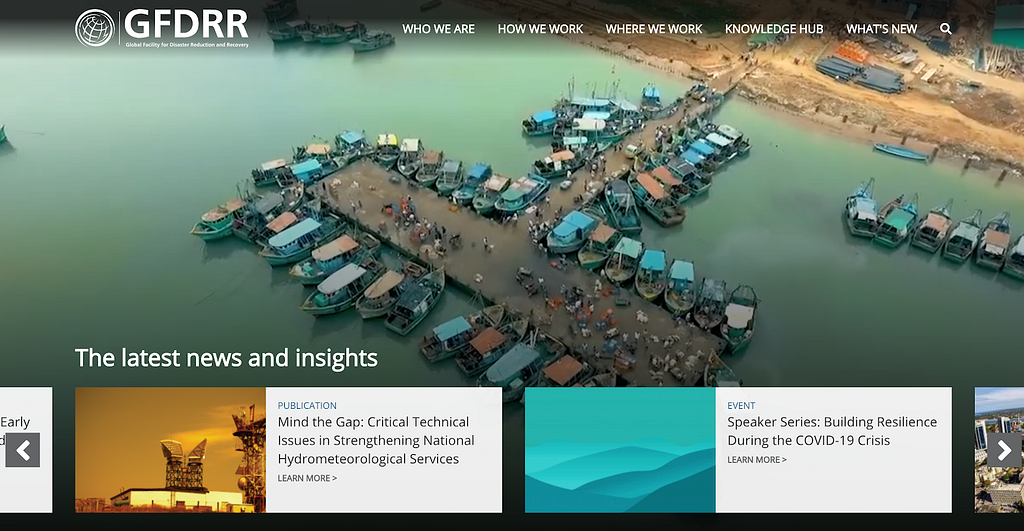 The Global Facility for Disaster Reduction and Recovery (GFDRR), which is housed at the World Bank homepage