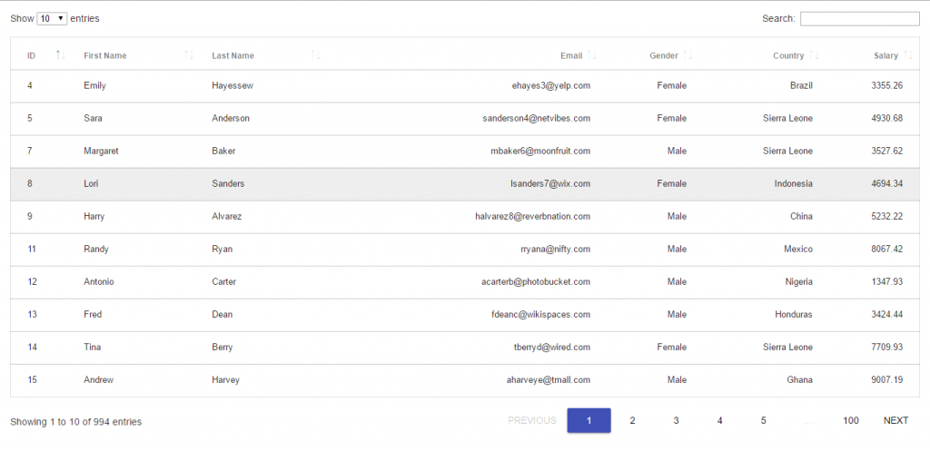 Datatables server-side implementation in laravel - justlaravel.com