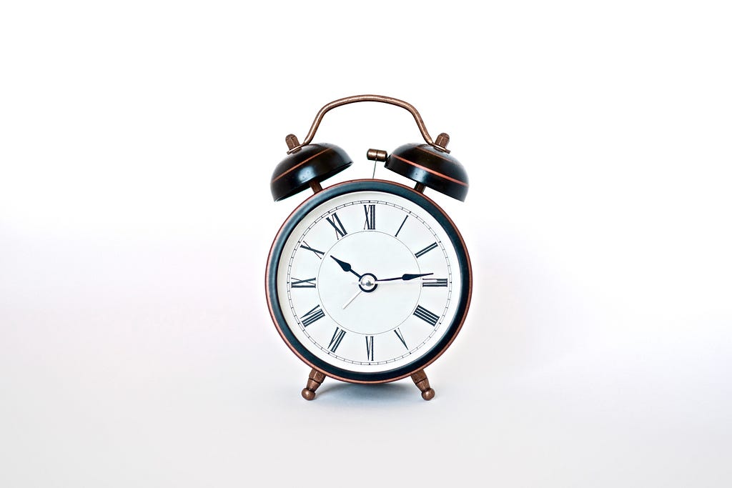 A black retro vintage alarm clock