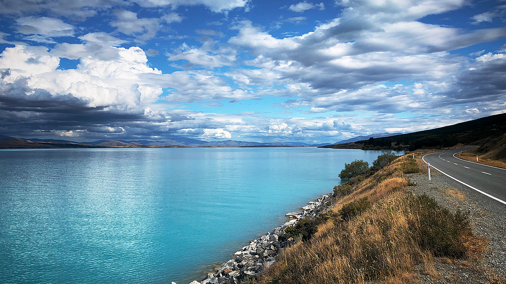View of a lake in New Zealand