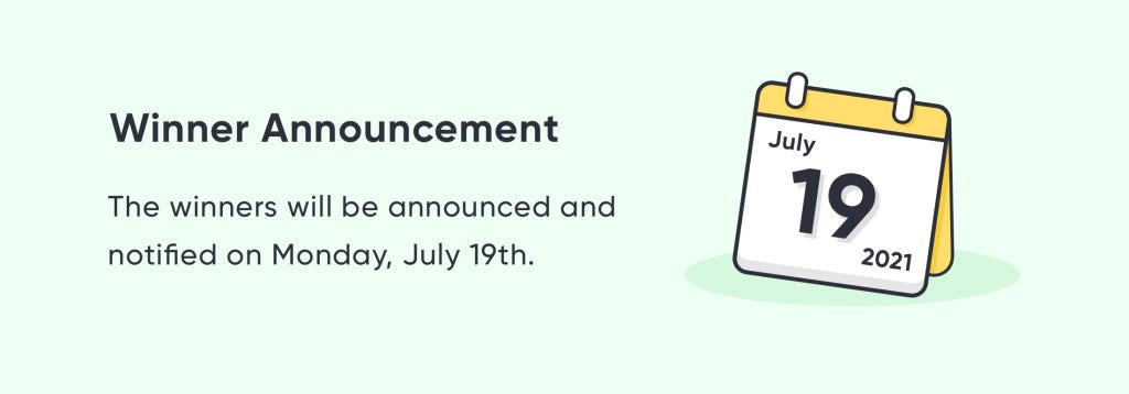 Winner announcement on July 19th