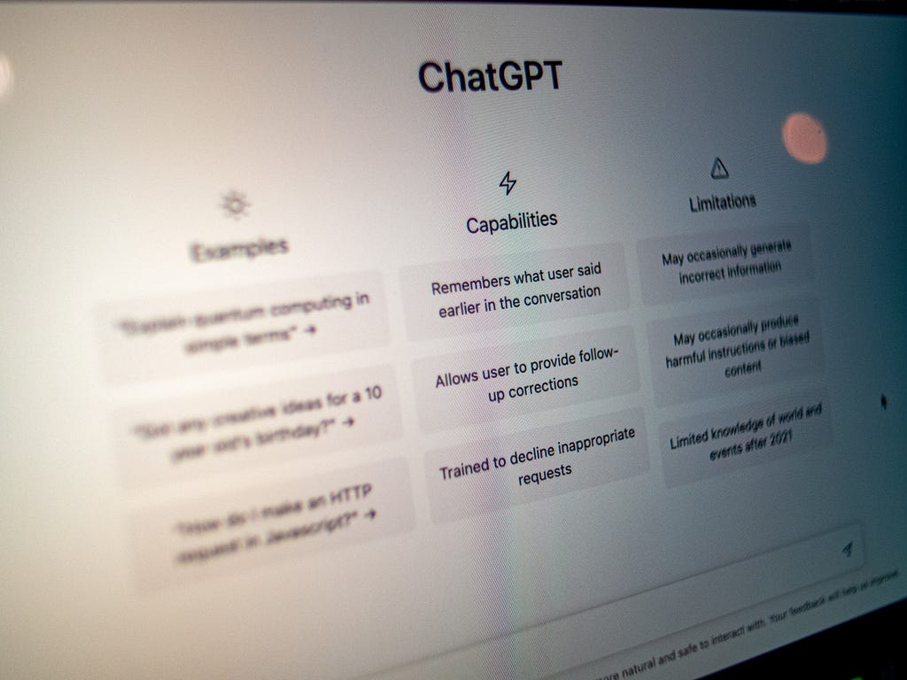 pic of the Open.ai home page for ChatGPT