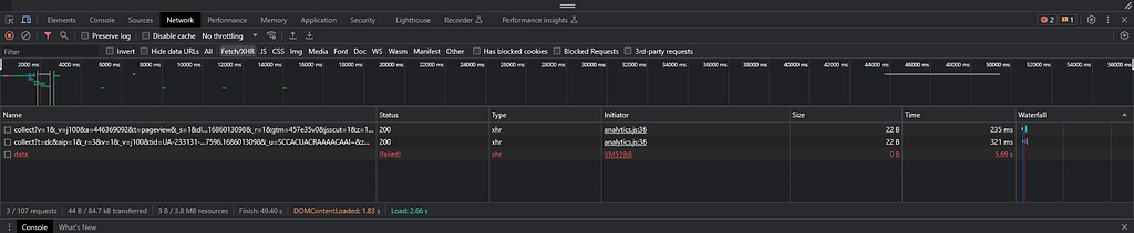 Leverage Browser Developer Tools Example Output