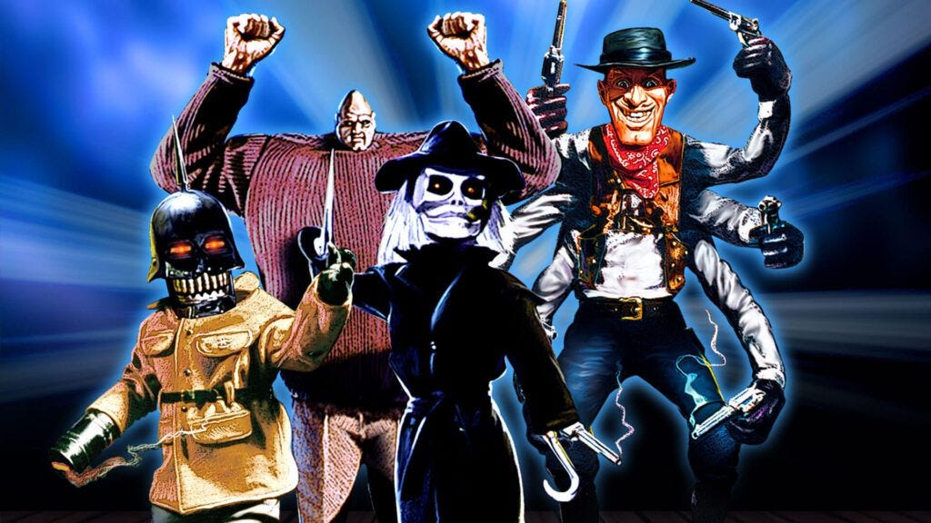 Puppet Master puppets including Blade, Six-shooter, Pin Head and Torch