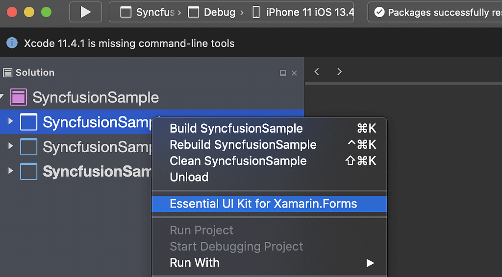 Select Essential UI Kit for Xamarin.Forms