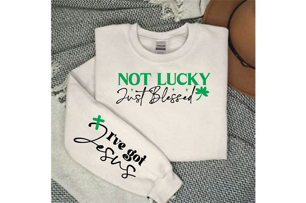 Not Lucky Just Blessed Svg, Jesus,sleeve Illustration Designs de T-shirts Par FH Magic Studio