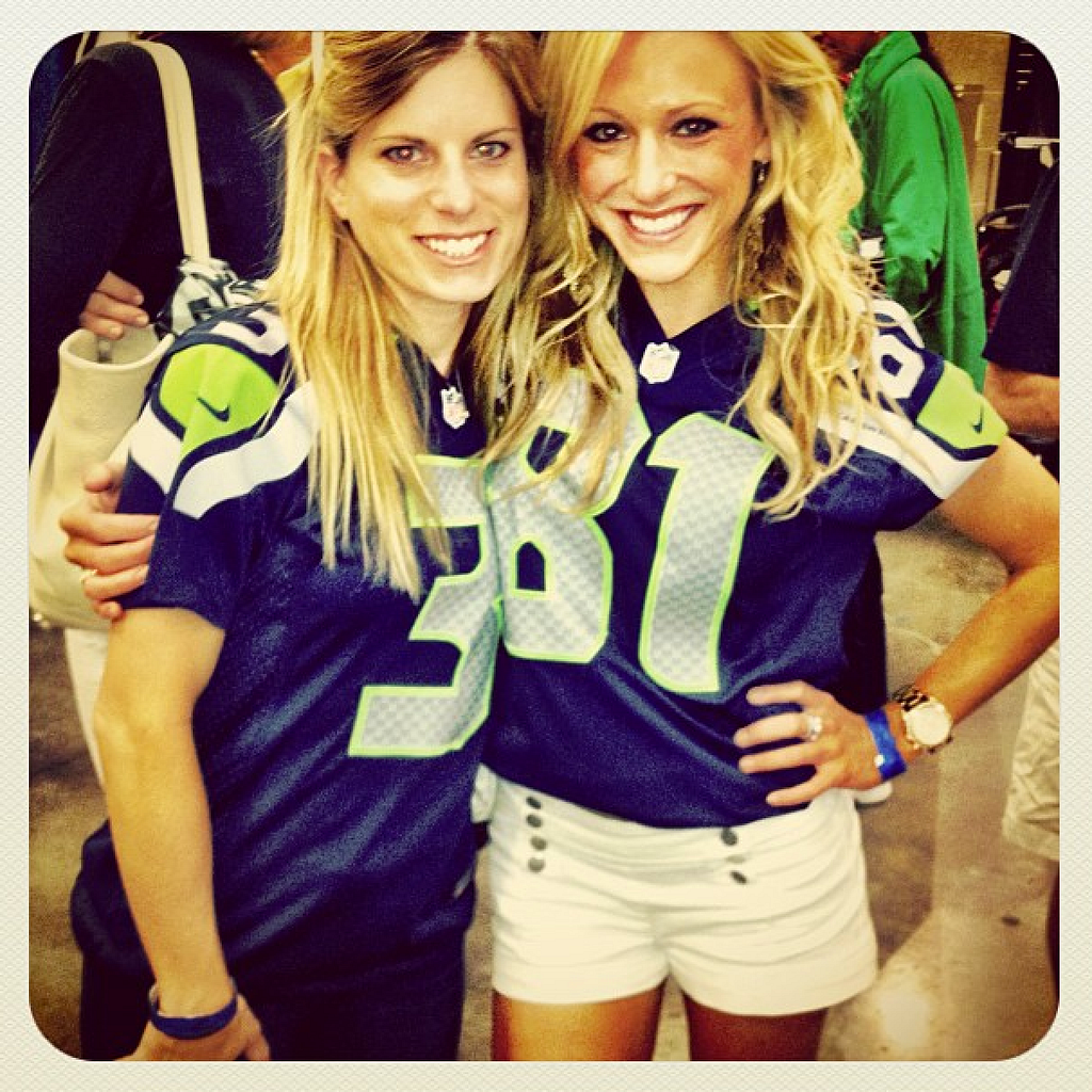 Golden Tate's Girlfriend and Russell Wilson's Wife