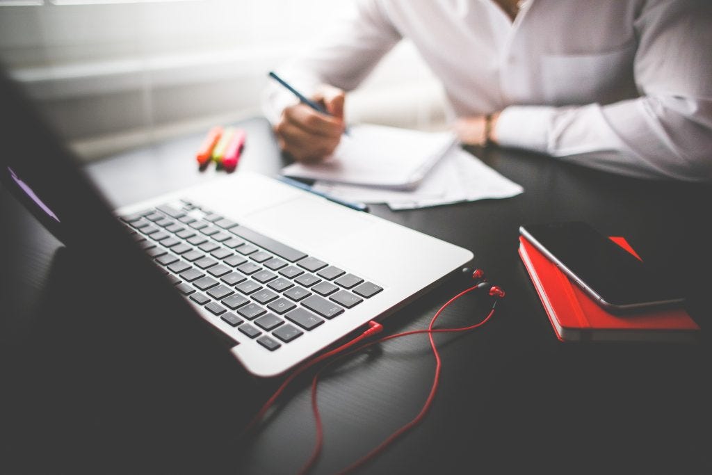 Product Manager working at desk