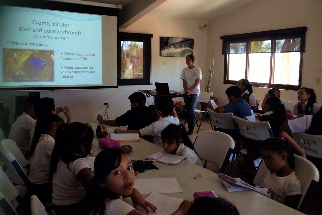 Katie at environmental education talk at CenCoMA © EAL