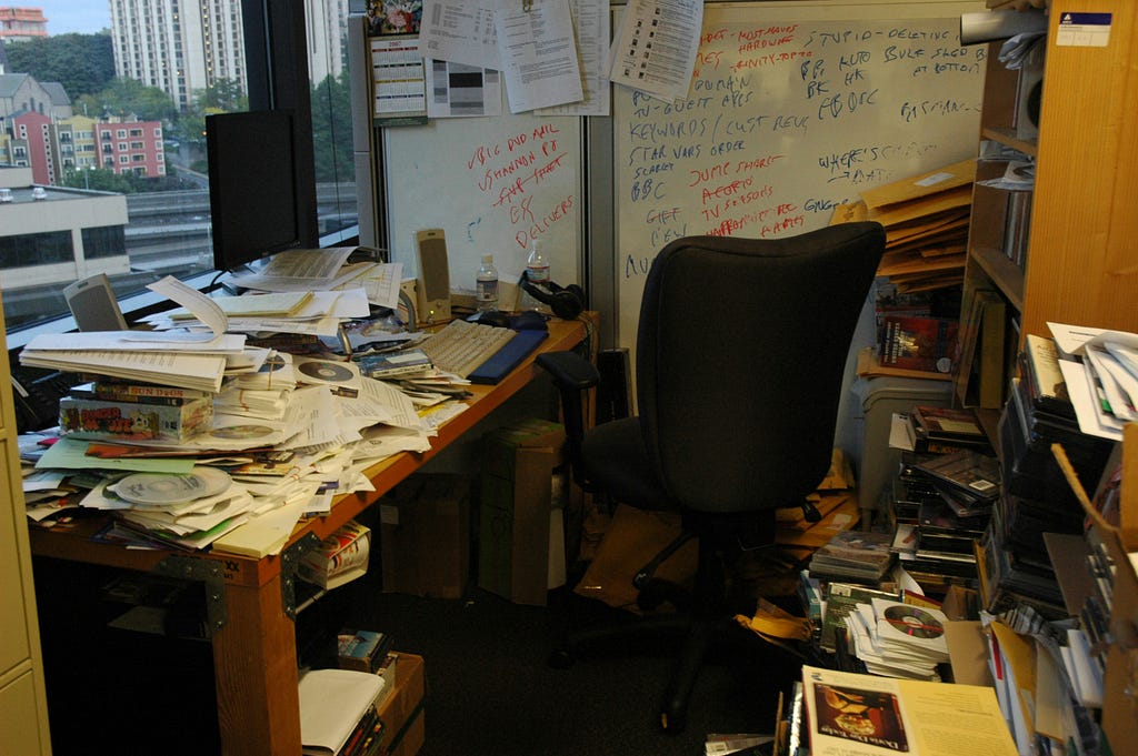 A very messy office