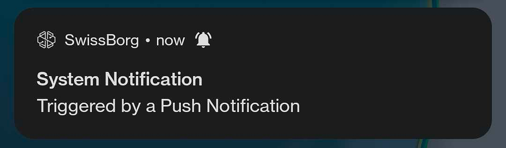 Example of a system notification triggered by a push notification