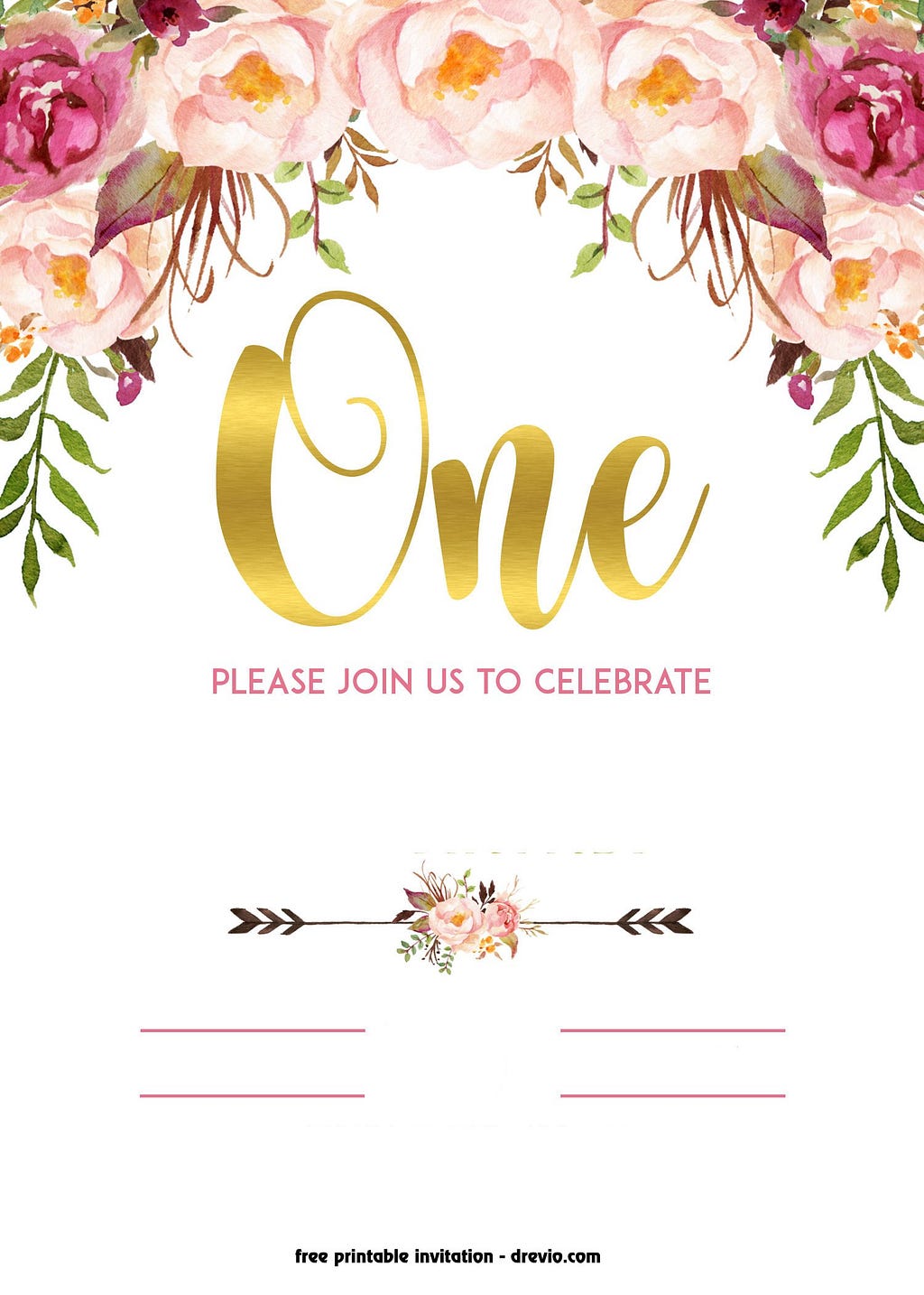 FREE Printable 1st Birthday Invitation Vintage Style! FREE Invitation Templates Drevio